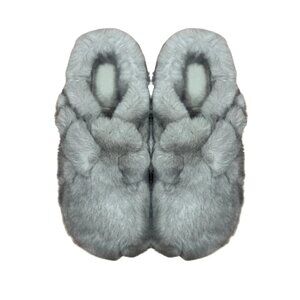 Faux Fur Clogs - Grey